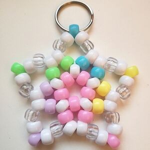 Handmade Kawaii Pastel Stretchy Kandi Star Keychain